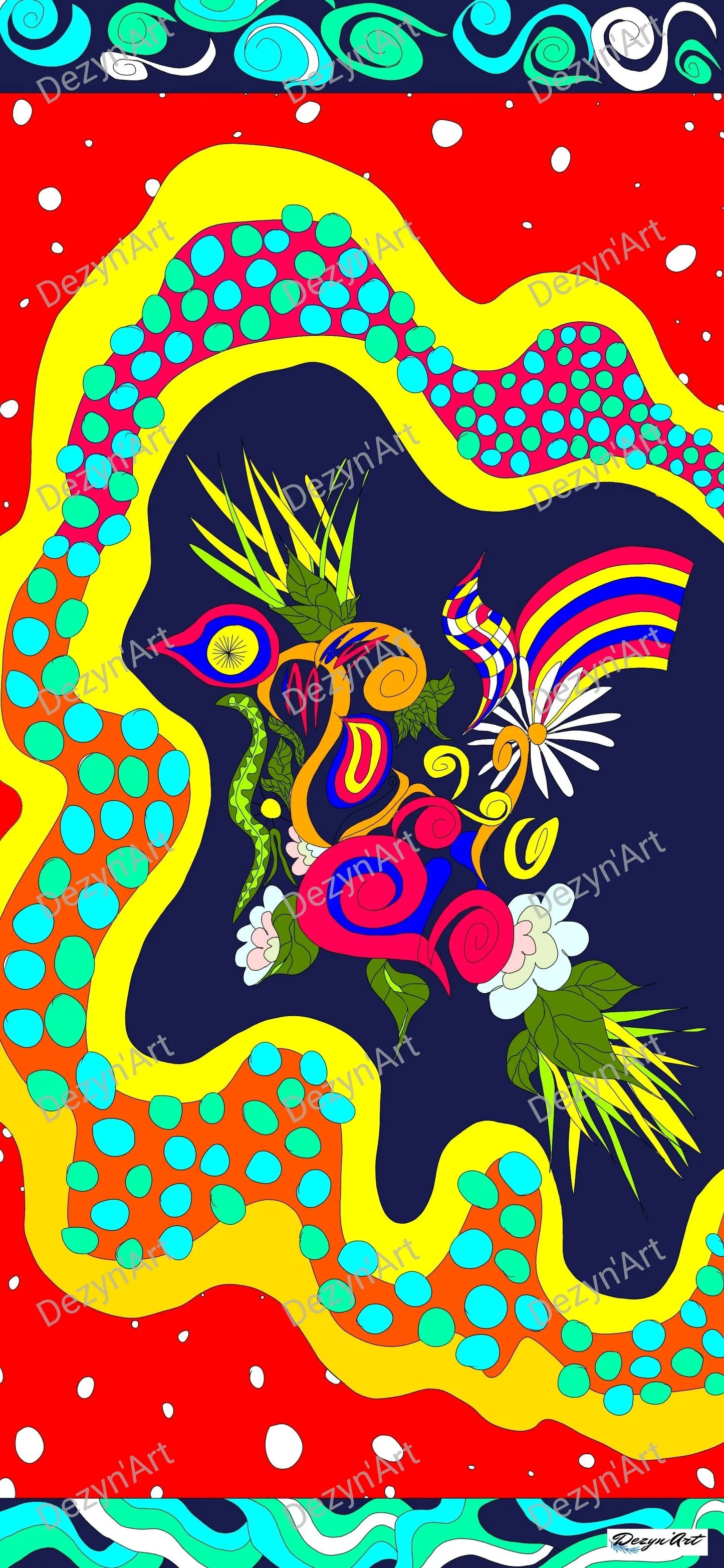 Dessin Bouquet floral 1 - Dessins numériques, téléchargeables - Dezyn'Art Boutique en ligne