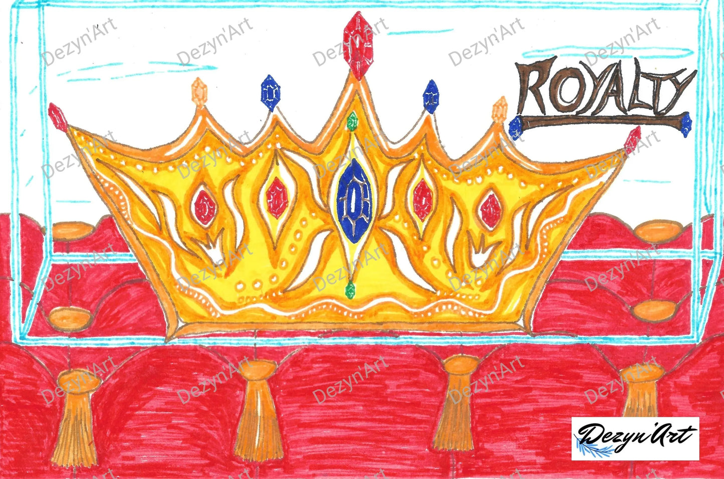 Dessin Couronne Royalty - Dessins numériques aux feutres, téléchargeables - Dezyn'Art Boutique en ligne