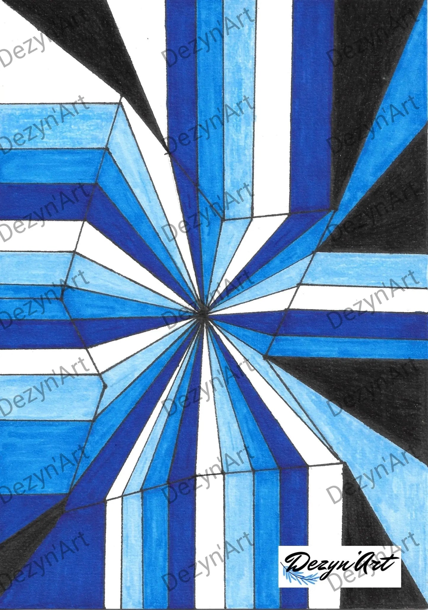 Dessin Cubiforme 5 - Dessins numériques aux feutres, téléchargeables - Dezyn'Art Boutique en ligne