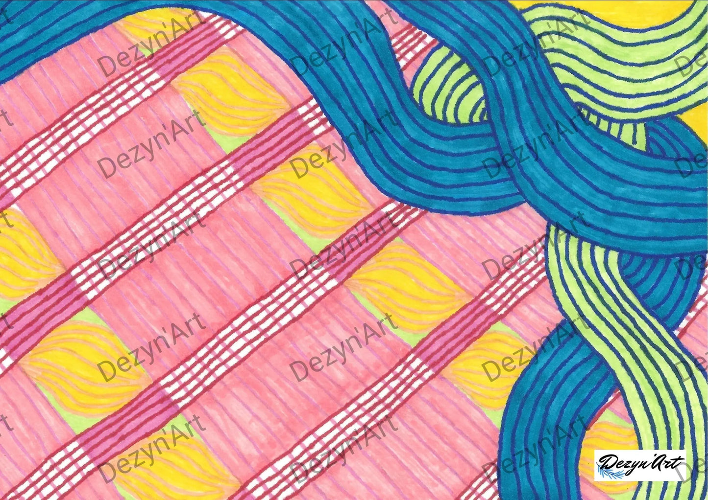 Dessin Cubiforme 6 - Dessins numériques aux feutres, téléchargeables - Dezyn'Art Boutique en ligne