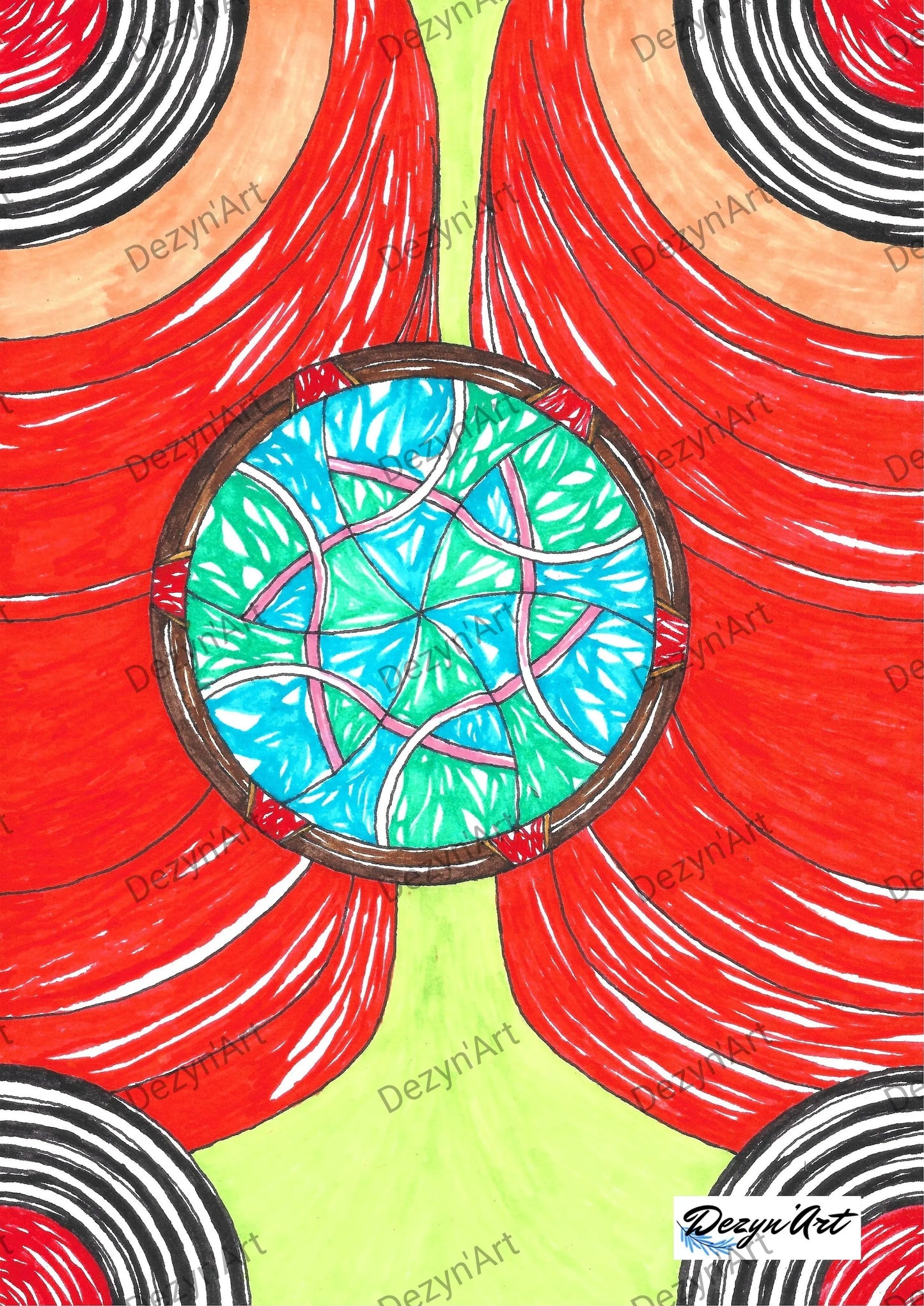 Dessin Cubiforme 7 - Dessins numériques aux feutres, téléchargeables - Dezyn'Art Boutique en ligne