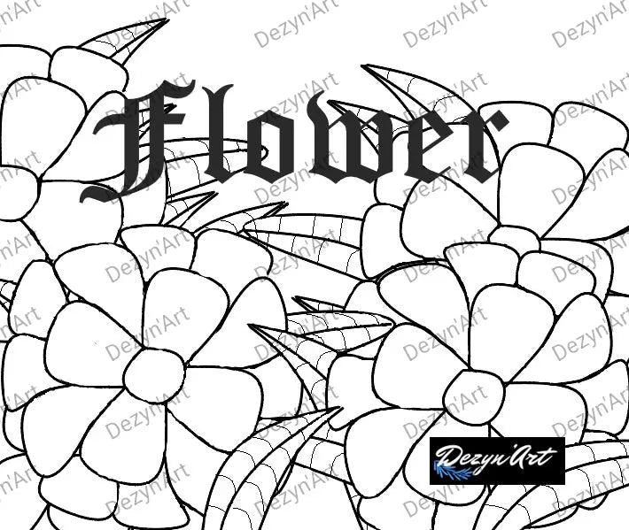 Dessin Flower 1 - Dessins numériques, téléchargeables - Dezyn'Art Boutique en ligne
