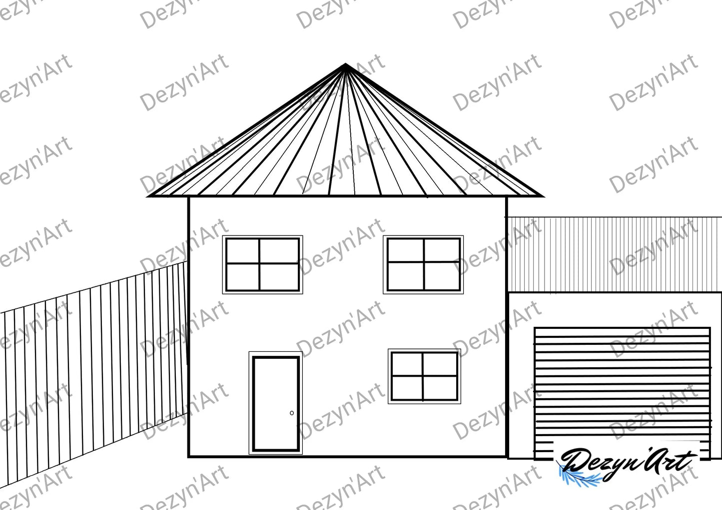 Dessin Maison - Dessins numériques, téléchargeables - Dezyn'Art Boutique en ligne