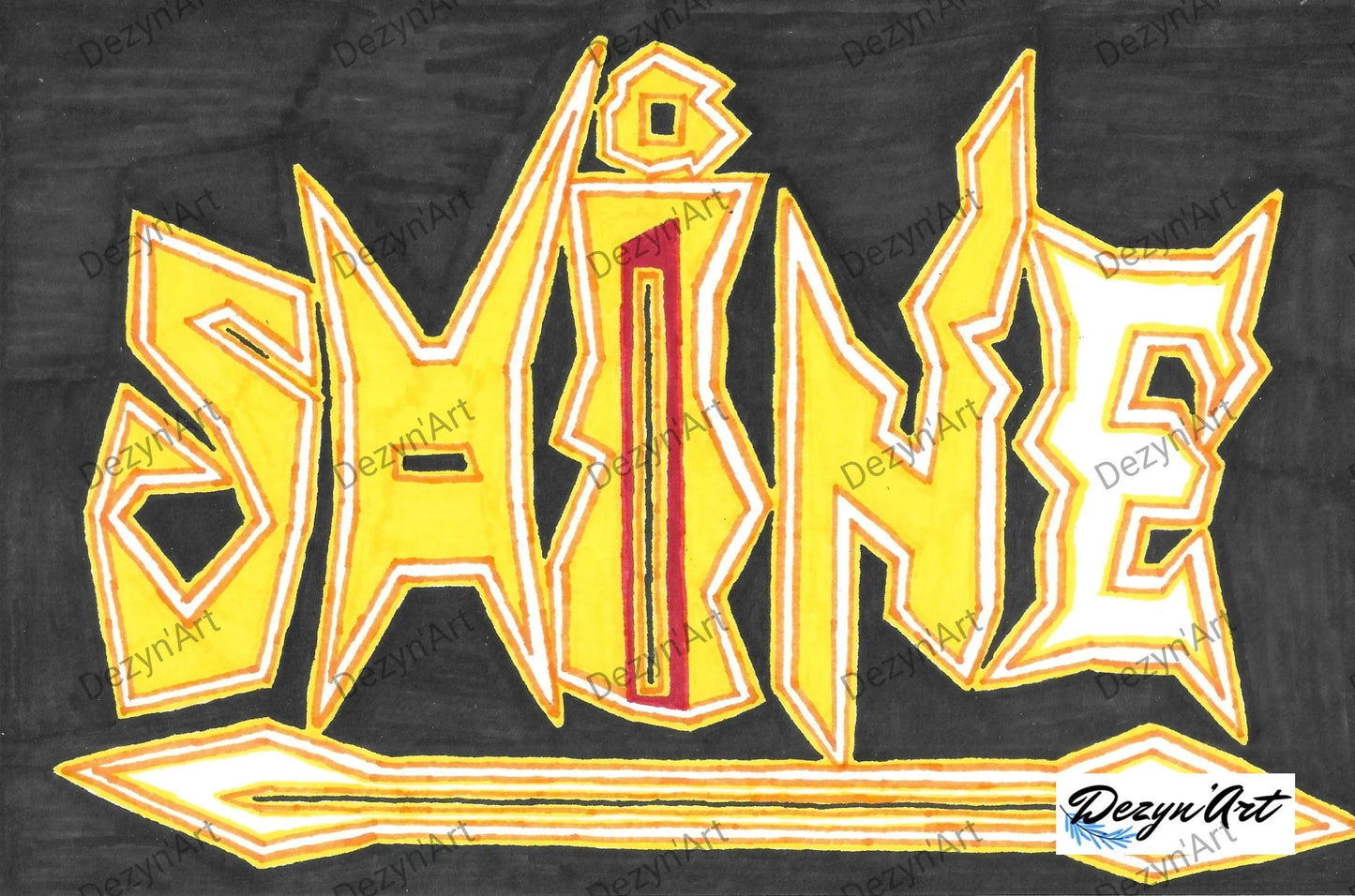 Dessin Shine 1 - Dessins numériques aux feutres, téléchargeables - Dezyn'Art Boutique en ligne