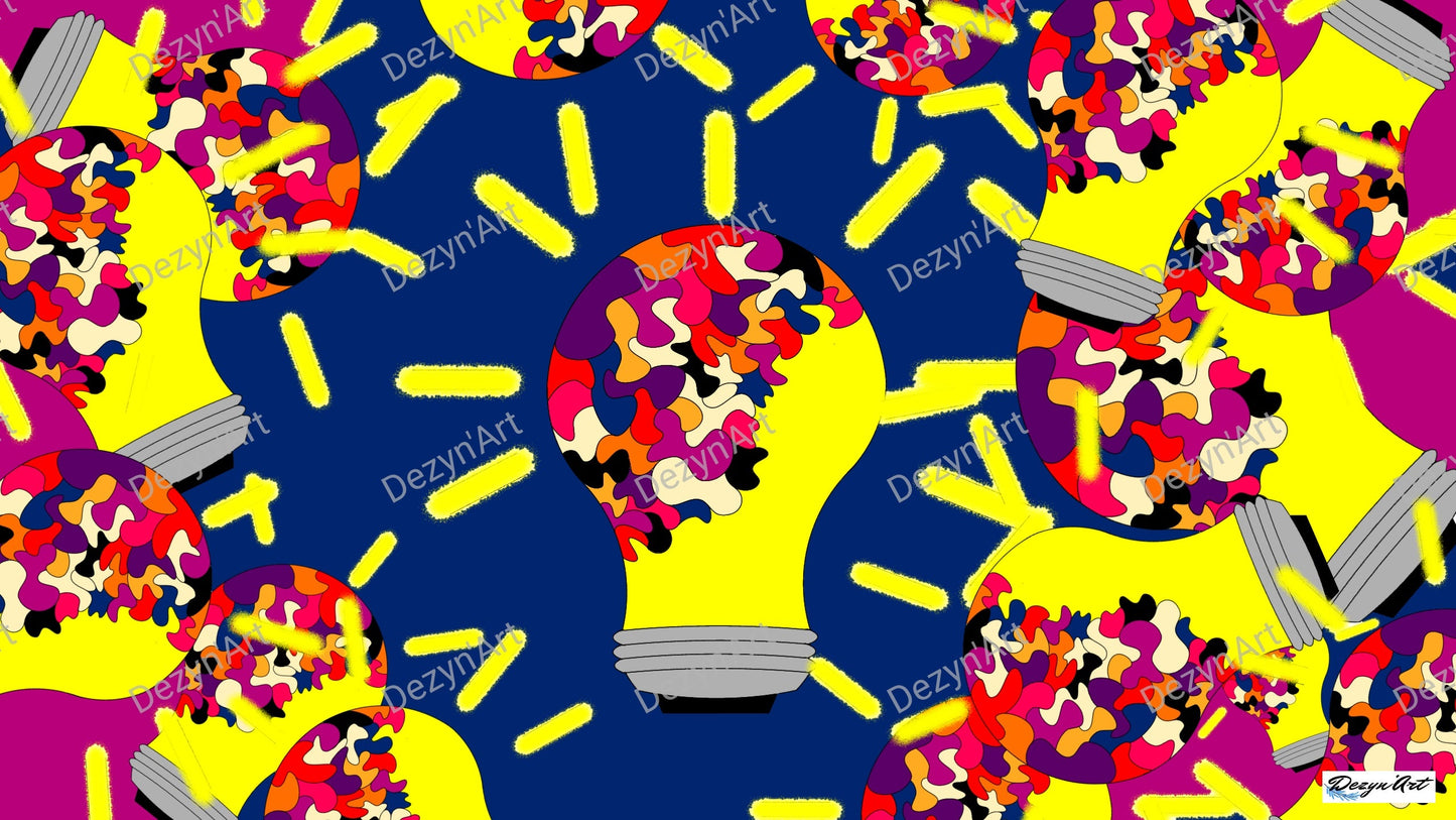 Dessin Ampoule 1 - Dessins numériques, téléchargeables - Dezyn'Art Boutique en ligne