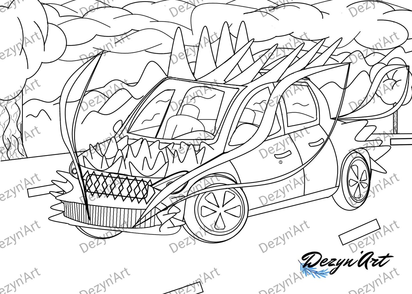 Dessin Voiture spéciale - Dessins numériques, téléchargeables  - Dezyn'Art Boutique en ligne