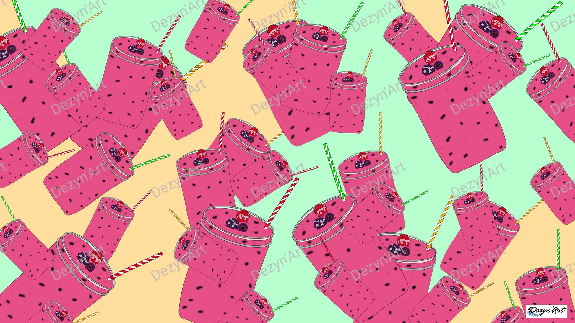 Dessin Smoothie 1 - Dessins numériques, téléchargeables  - Dezyn'Art Boutique en ligne